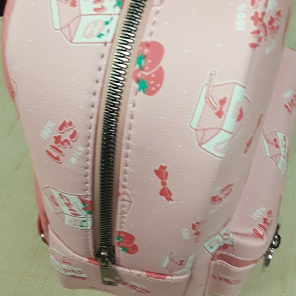 Strawberry Pink Kawaii Backpack Bag Purse New Tags - Picture 8 of 10